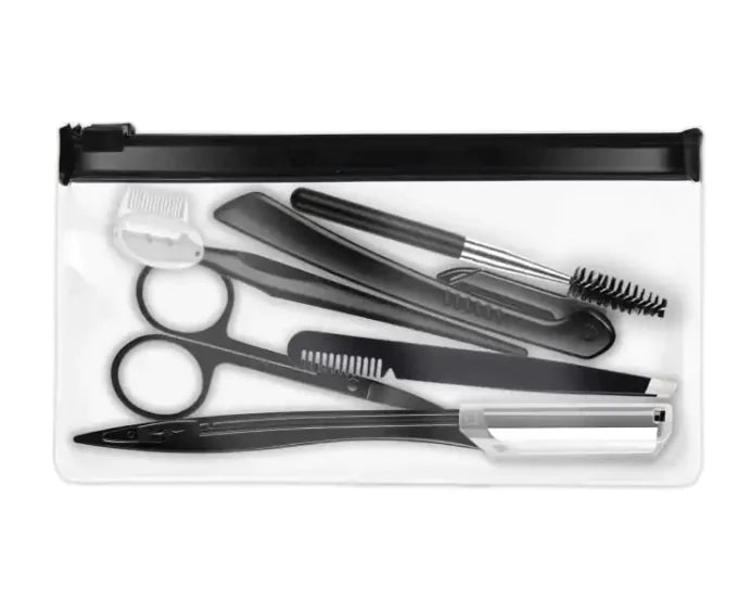 Beauty Tools Black Eyebrow Trimming Set for precise eyebrow grooming