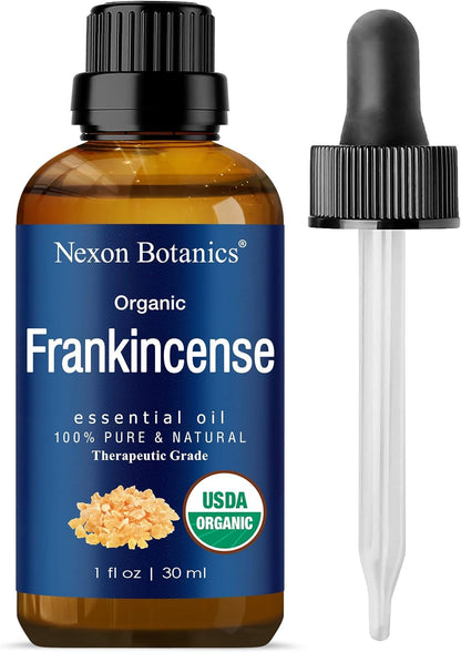 "Pure and Natural Organic Frankincense Essential Oil - Therapeutic Grade for Aromatherapy, Diffuser, and Skin & Hair Care - 30Ml"